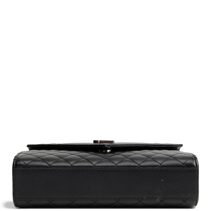 SAINT LAURENT Medium Triquilt Envelope Flap - Black