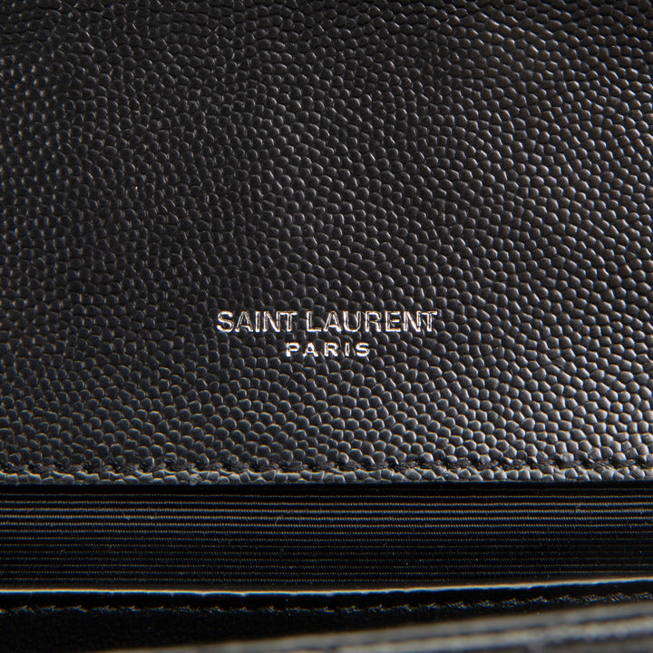 SAINT LAURENT Medium Triquilt Envelope Flap - Black