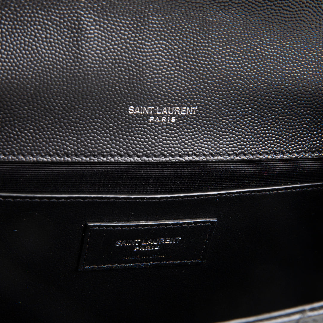 SAINT LAURENT Medium Triquilt Envelope Flap - Black