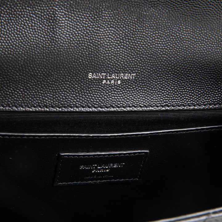 SAINT LAURENT Medium Triquilt Envelope Flap - Black