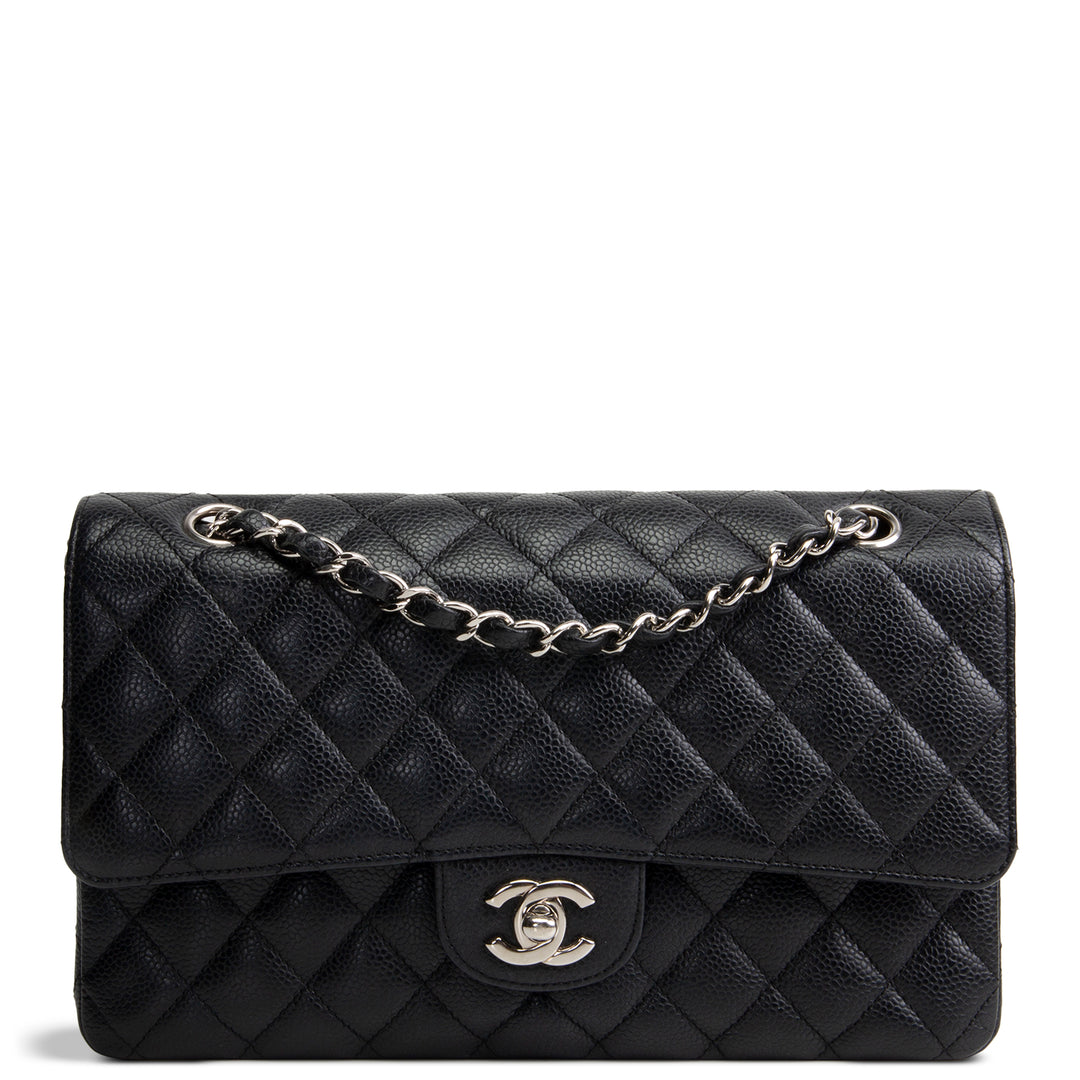 CHANEL Caviar Medium Double Flap Bag - Black
