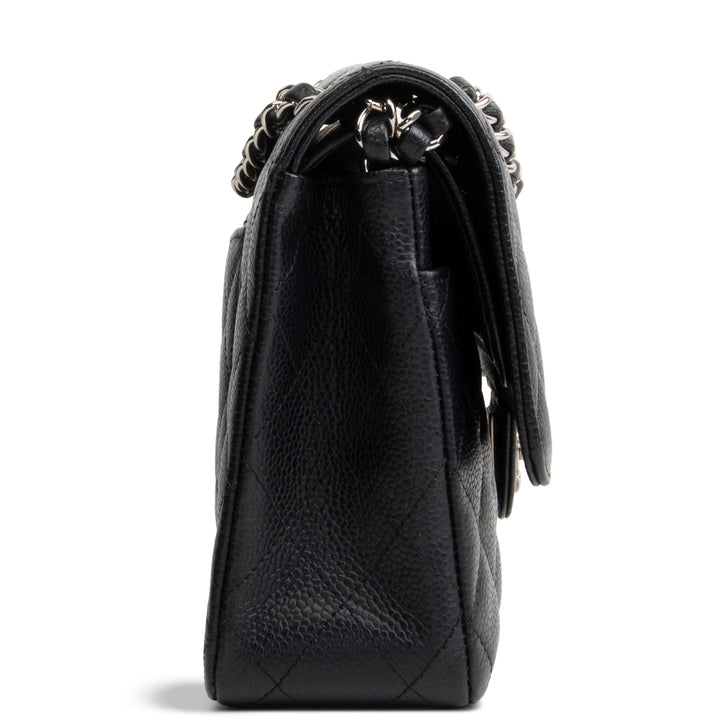 CHANEL Caviar Medium Double Flap Bag - Black