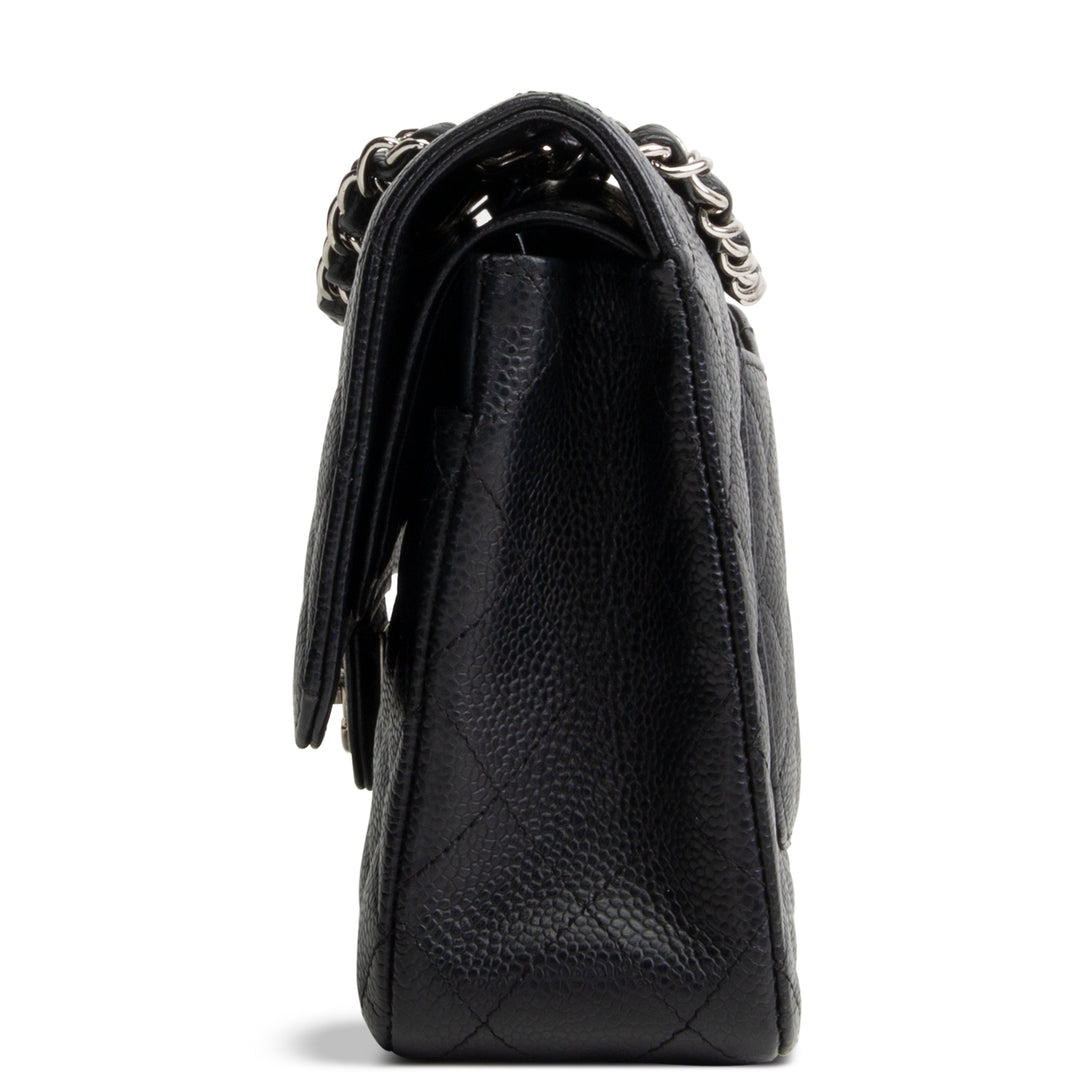 CHANEL Caviar Medium Double Flap Bag - Black