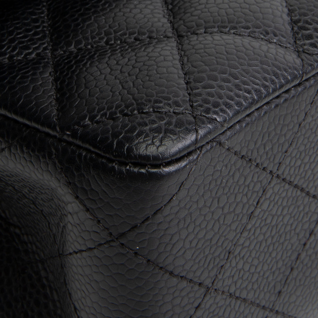 CHANEL Caviar Medium Double Flap Bag - Black