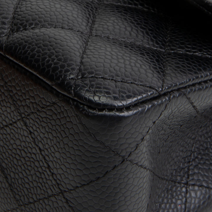 CHANEL Caviar Medium Double Flap Bag - Black