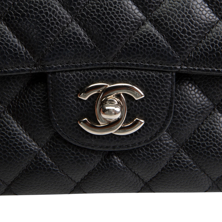 CHANEL Caviar Medium Double Flap Bag - Black