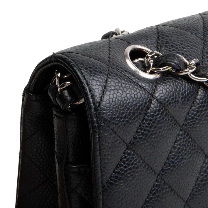 CHANEL Caviar Medium Double Flap Bag - Black