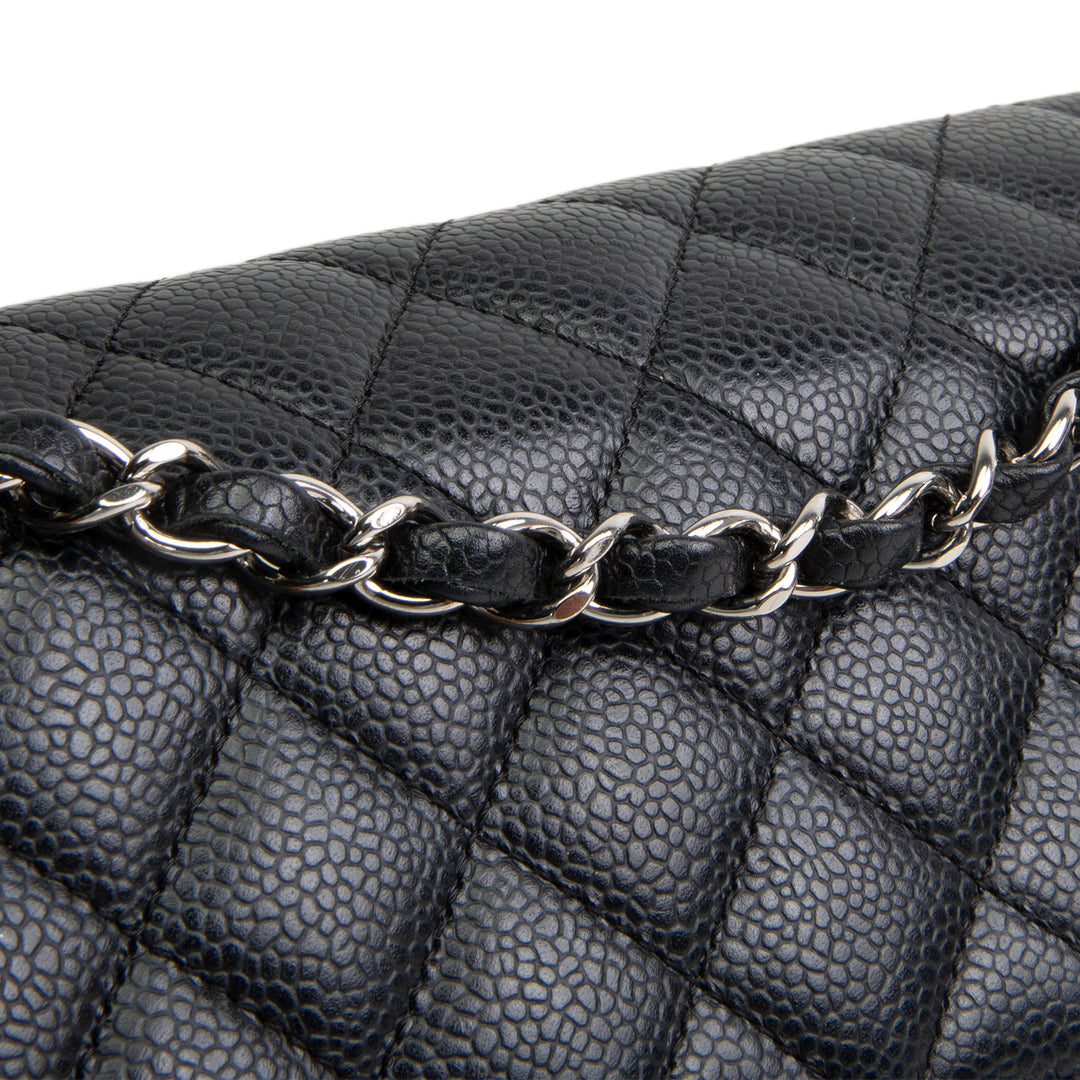 CHANEL Caviar Medium Double Flap Bag - Black