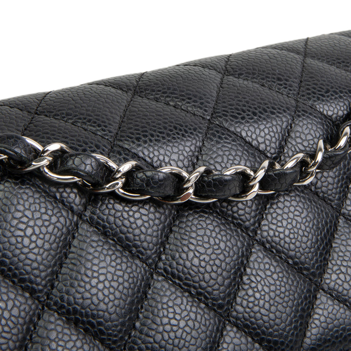 CHANEL Caviar Medium Double Flap Bag - Black