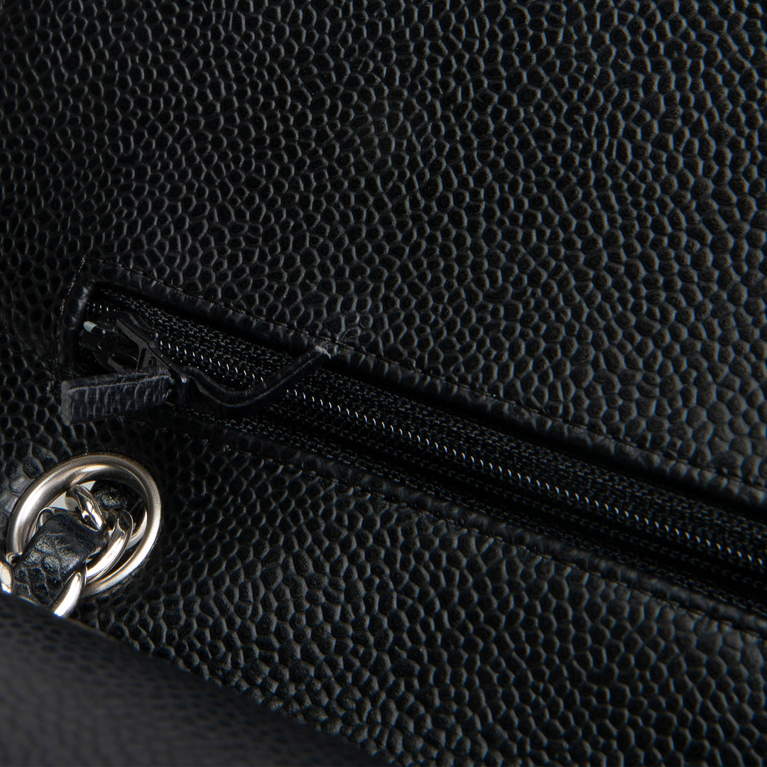 CHANEL Caviar Medium Double Flap Bag - Black