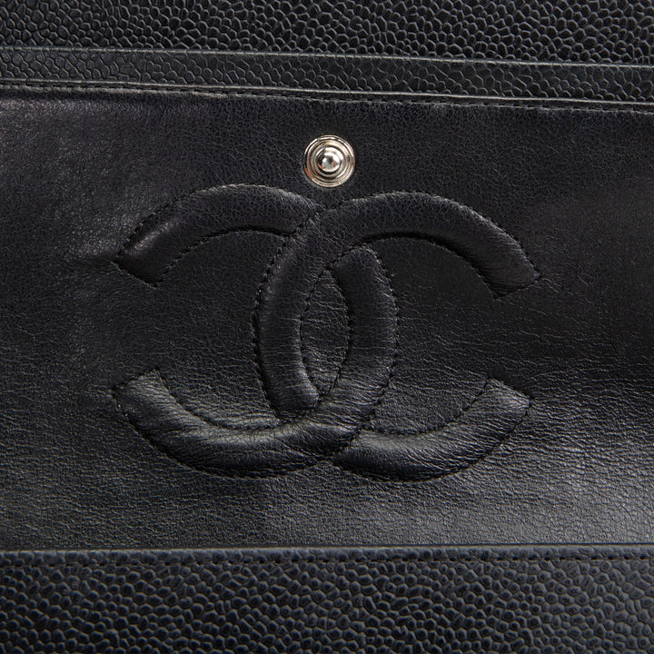 CHANEL Caviar Medium Double Flap Bag - Black