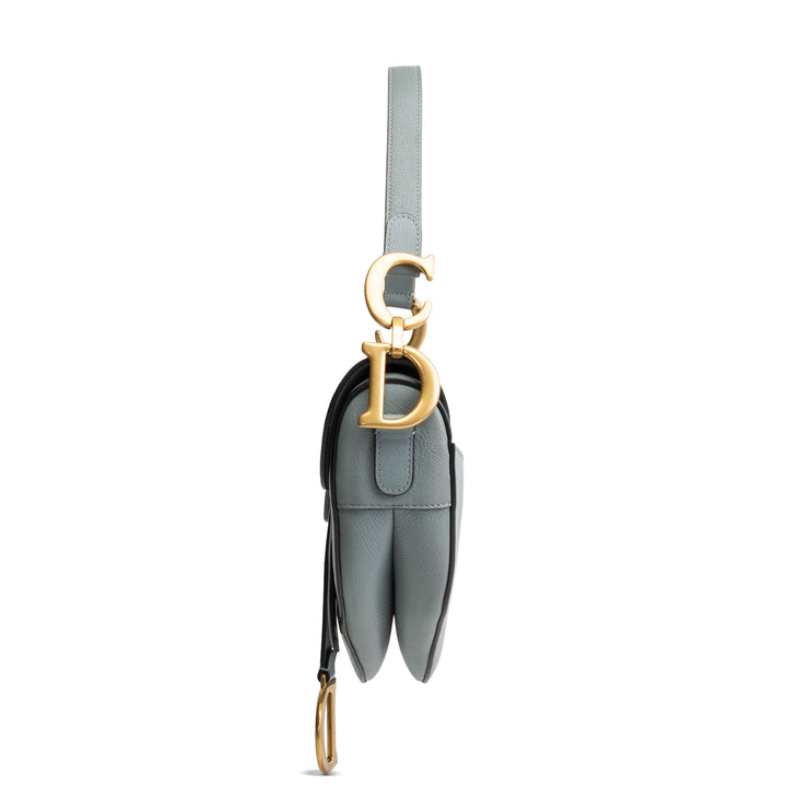 DIOR Leather Saddle Bag w/ Strap - Cloud Blue OUTLET FINAL SALE