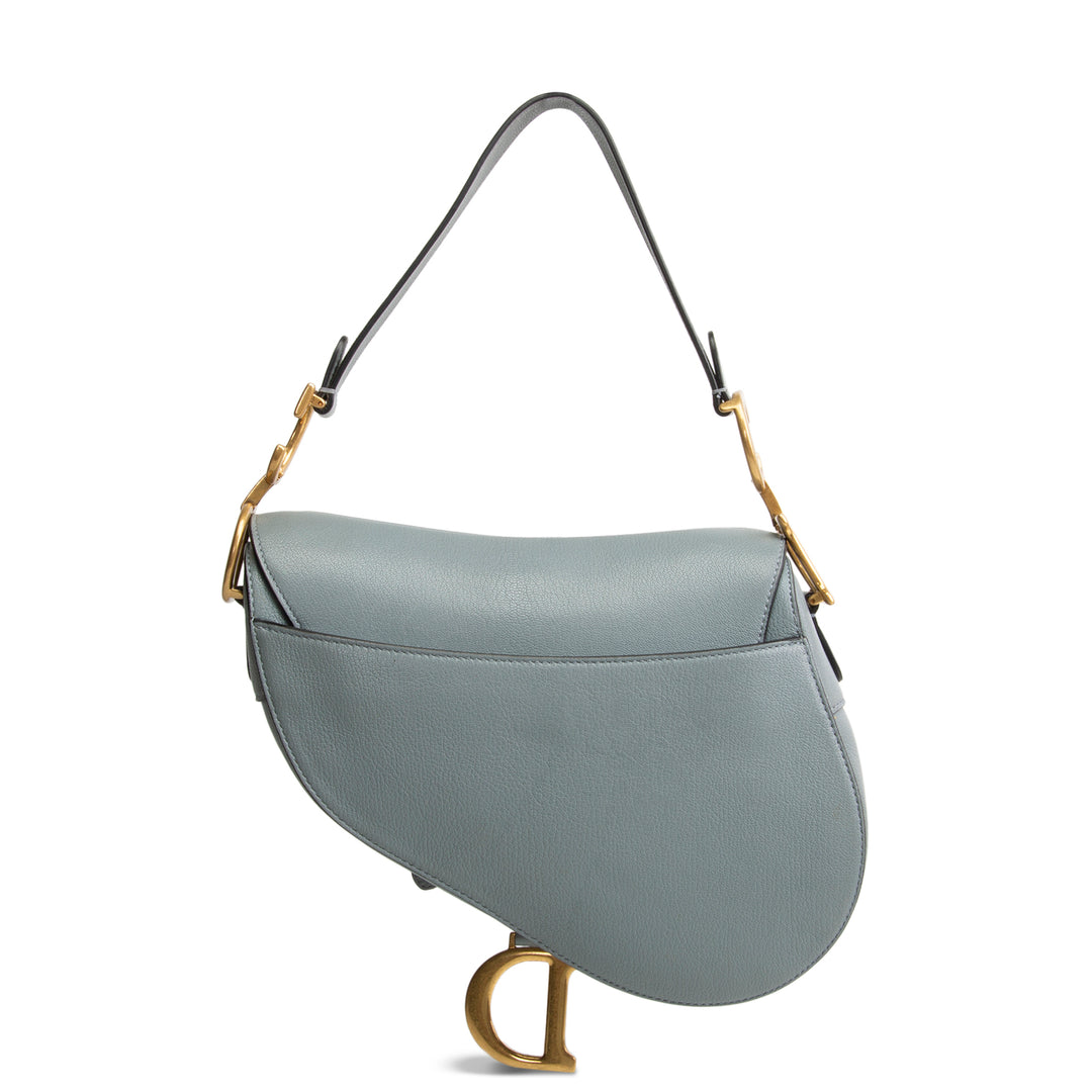DIOR Leather Saddle Bag w/ Strap - Cloud Blue OUTLET FINAL SALE