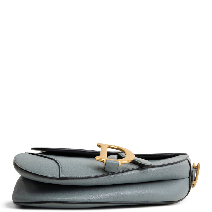 DIOR Leather Saddle Bag w/ Strap - Cloud Blue OUTLET FINAL SALE