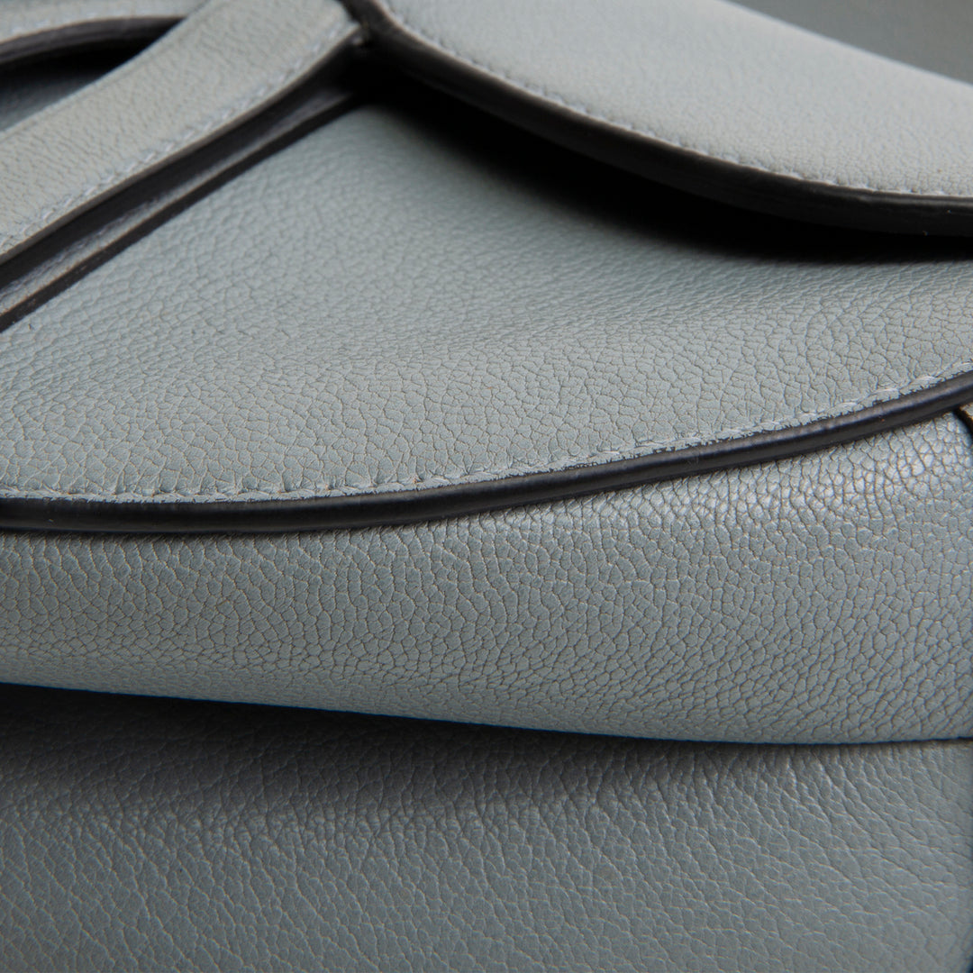 DIOR Leather Saddle Bag w/ Strap - Cloud Blue OUTLET FINAL SALE