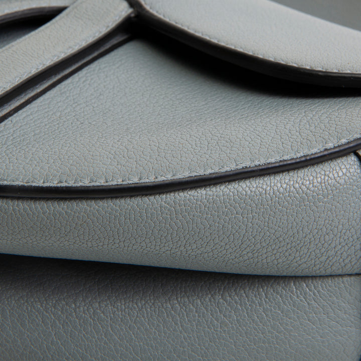 DIOR Leather Saddle Bag w/ Strap - Cloud Blue OUTLET FINAL SALE