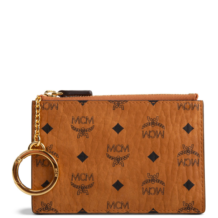 MCM Visetos Key Pouch - Cognac