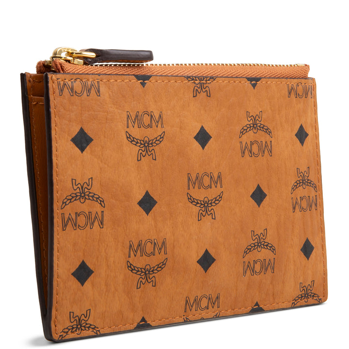 MCM Visetos Key Pouch - Cognac