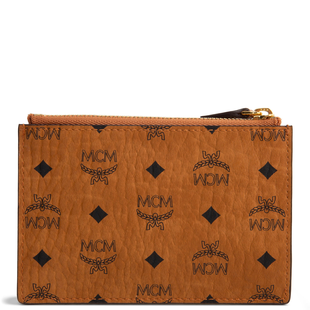 MCM Visetos Key Pouch - Cognac