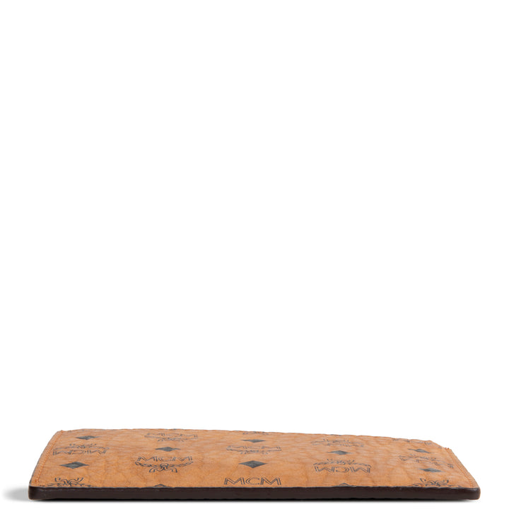 MCM Visetos Key Pouch - Cognac