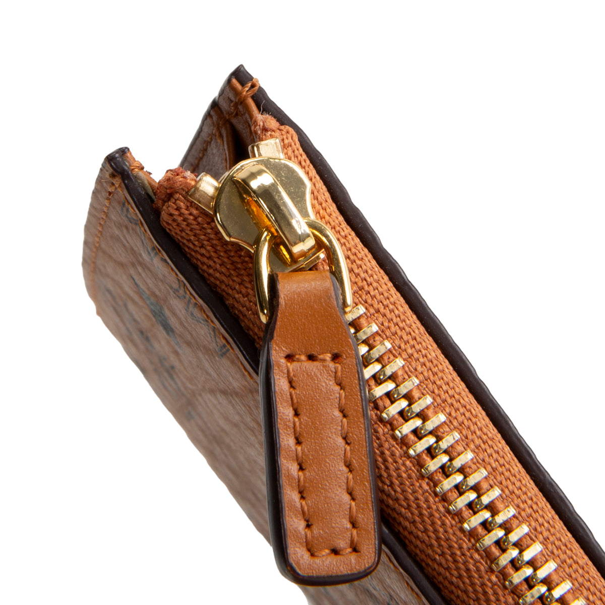 MCM Visetos Key Pouch - Cognac