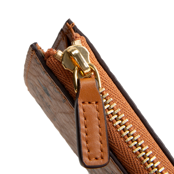 MCM Visetos Key Pouch - Cognac