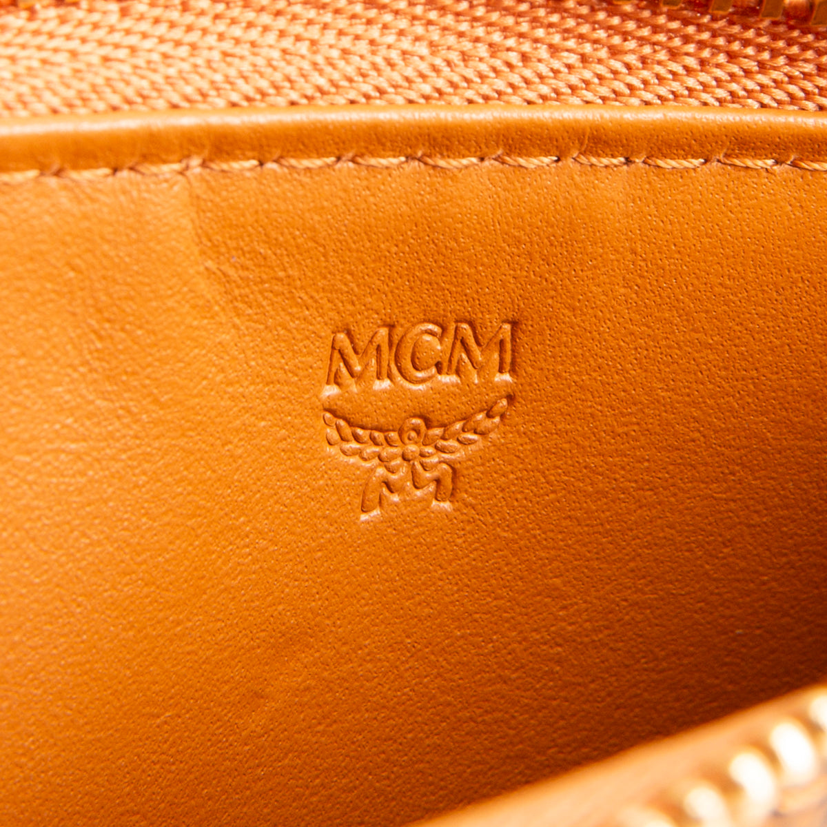 MCM Visetos Key Pouch - Cognac