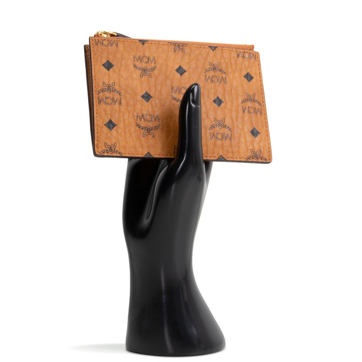 MCM Visetos Key Pouch - Cognac