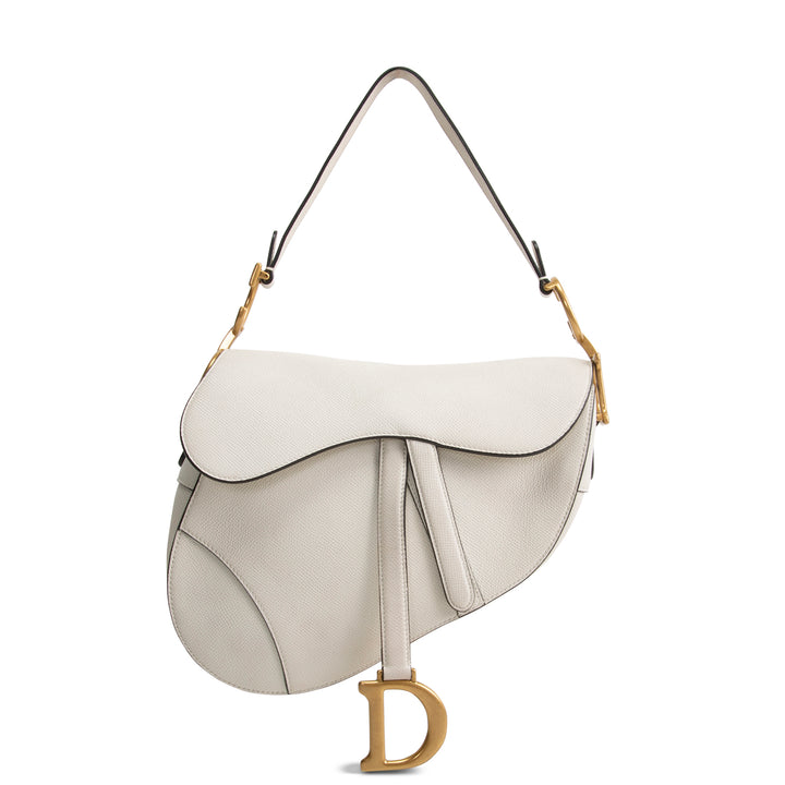 DIOR Leather Saddle Bag - White