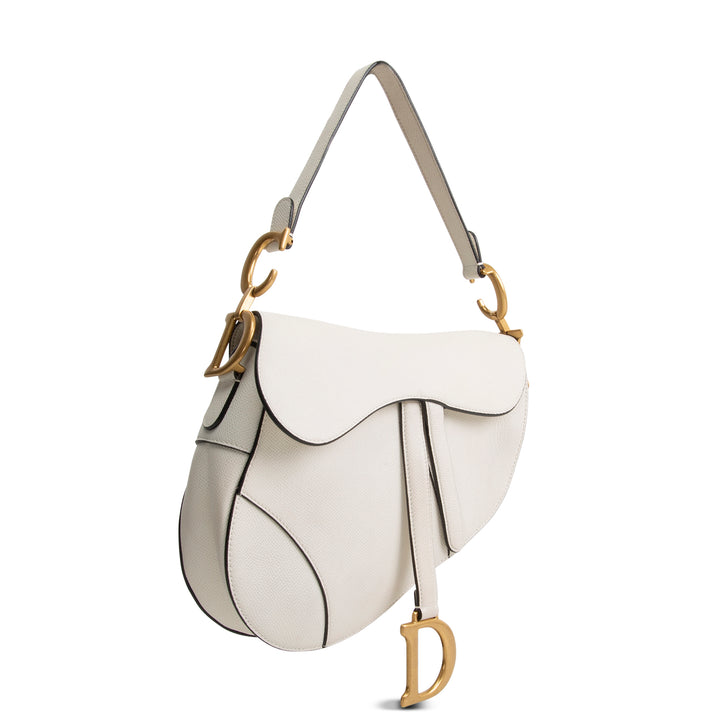 DIOR Leather Saddle Bag - White