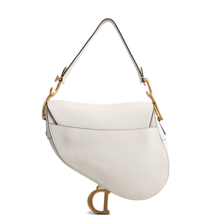 DIOR Leather Saddle Bag - White