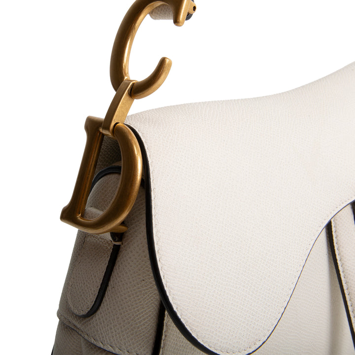 DIOR Leather Saddle Bag - White