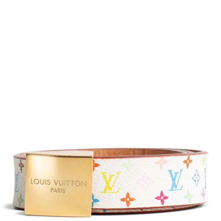 LOUIS VUITTON Monogram Multicolore Belt - White