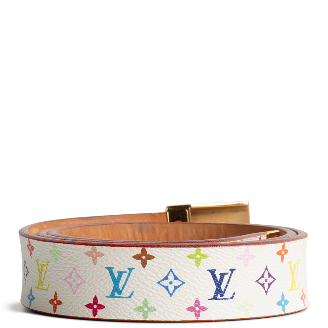 LOUIS VUITTON Monogram Multicolore Belt - White