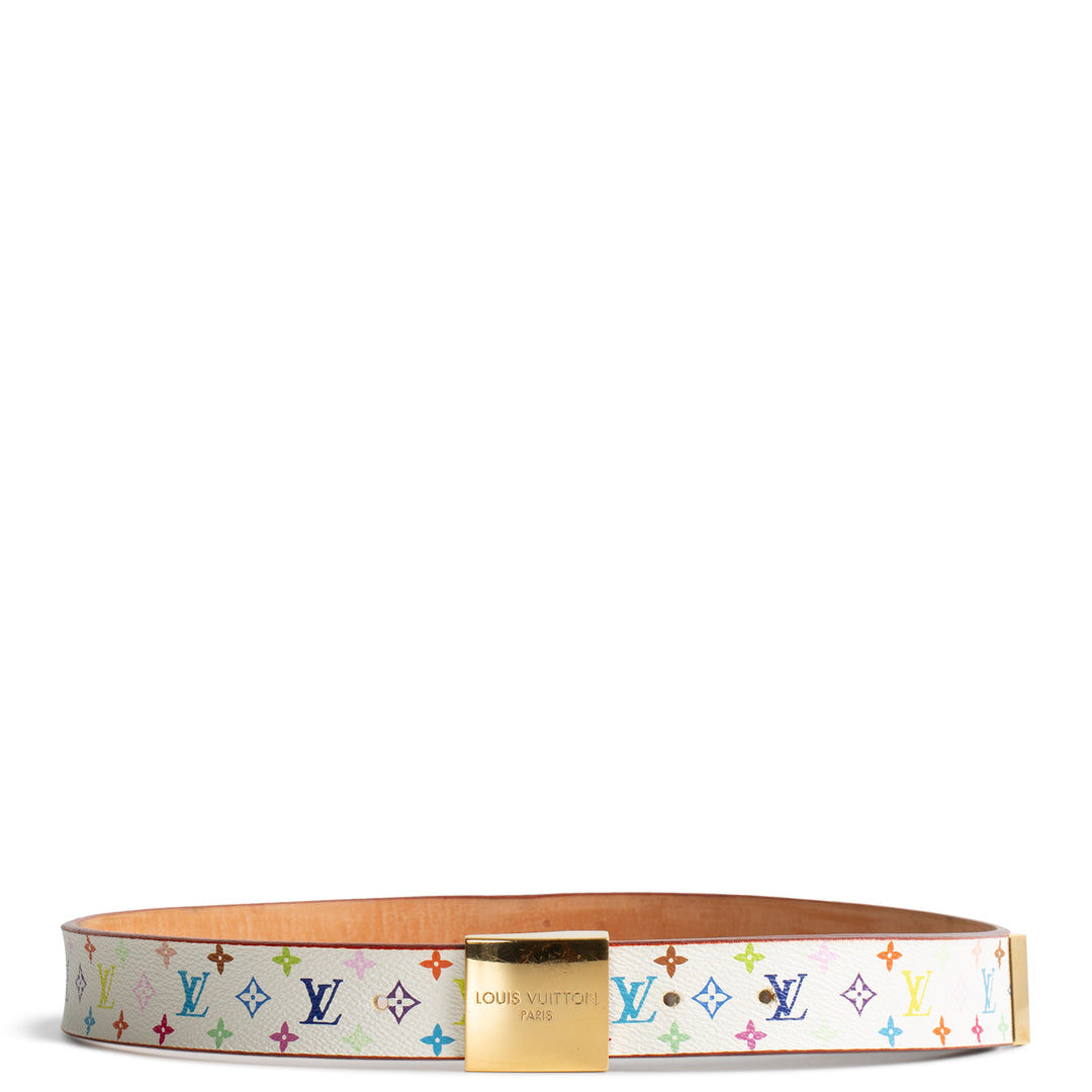 LOUIS VUITTON Monogram Multicolore Belt - White