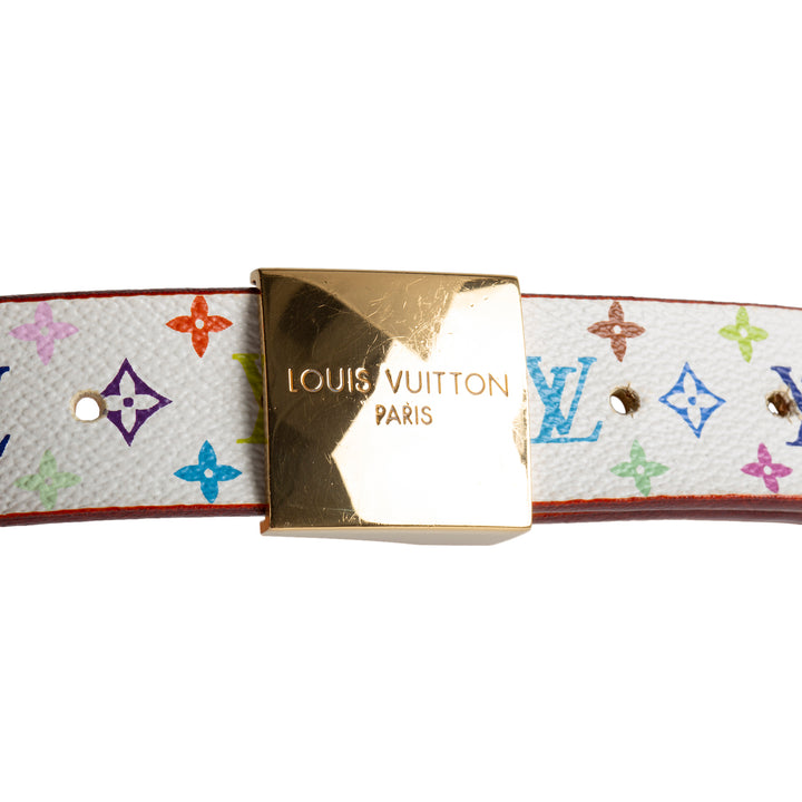 LOUIS VUITTON Monogram Multicolore Belt - White