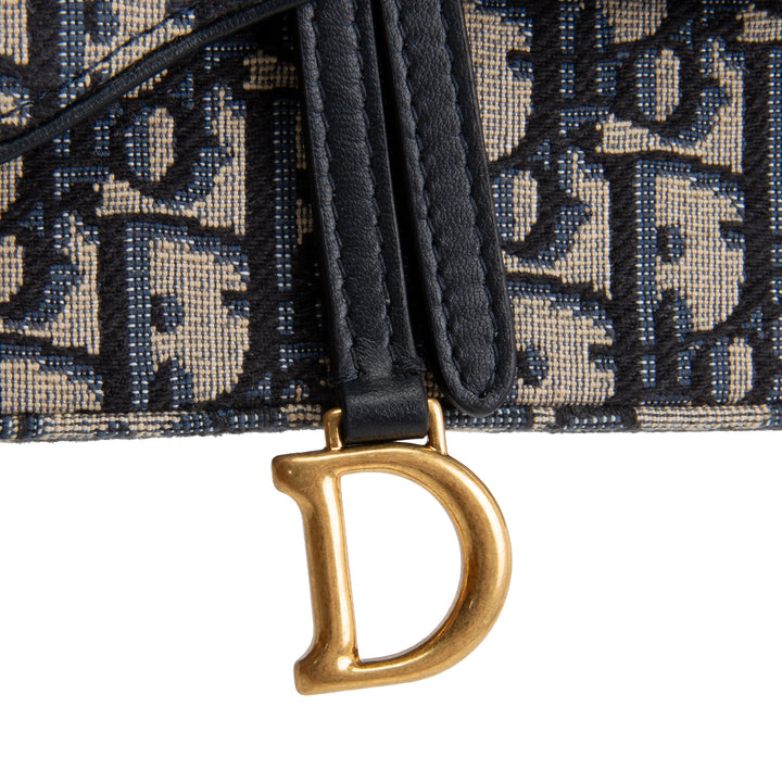 DIOR Canvas Saddle Chain Pouch Medium