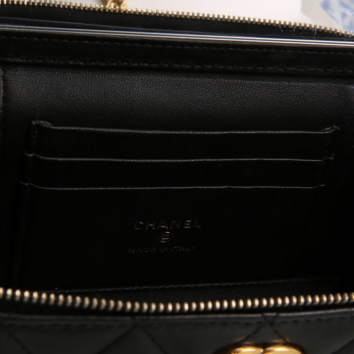 CHANEL Vanity Case w/ Charm Chain