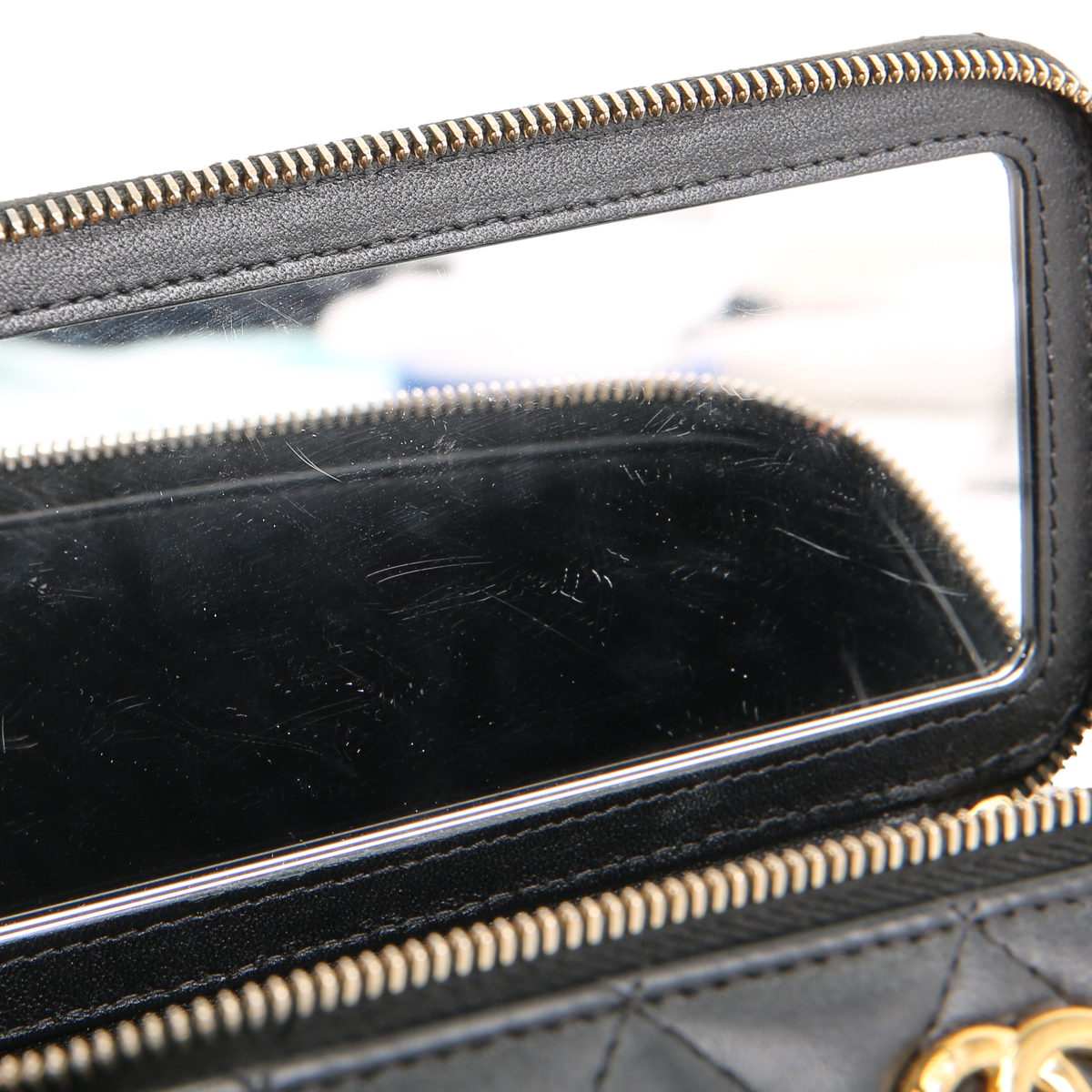CHANEL Vanity Case w/ Charm Chain