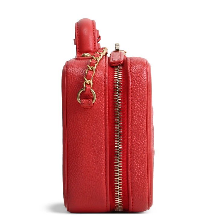 CHANEL Small Caviar Filigree Vanity Case - Coral