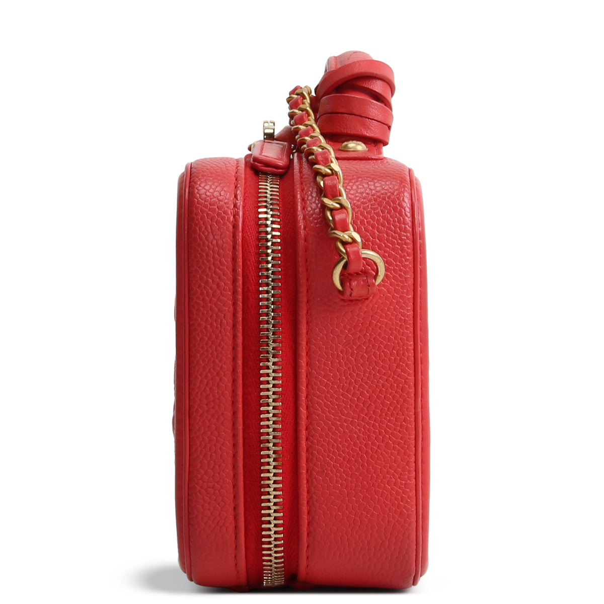 CHANEL Small Caviar Filigree Vanity Case - Coral