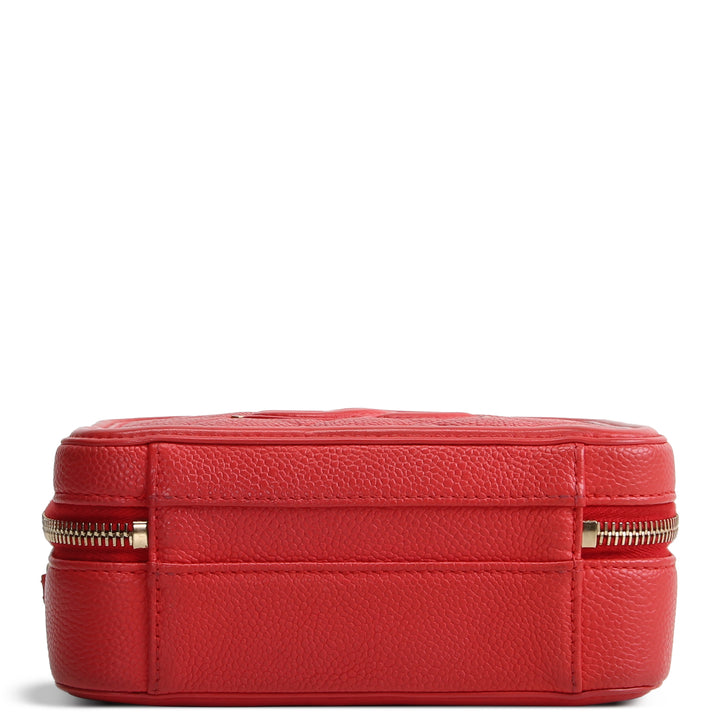 CHANEL Small Caviar Filigree Vanity Case - Coral