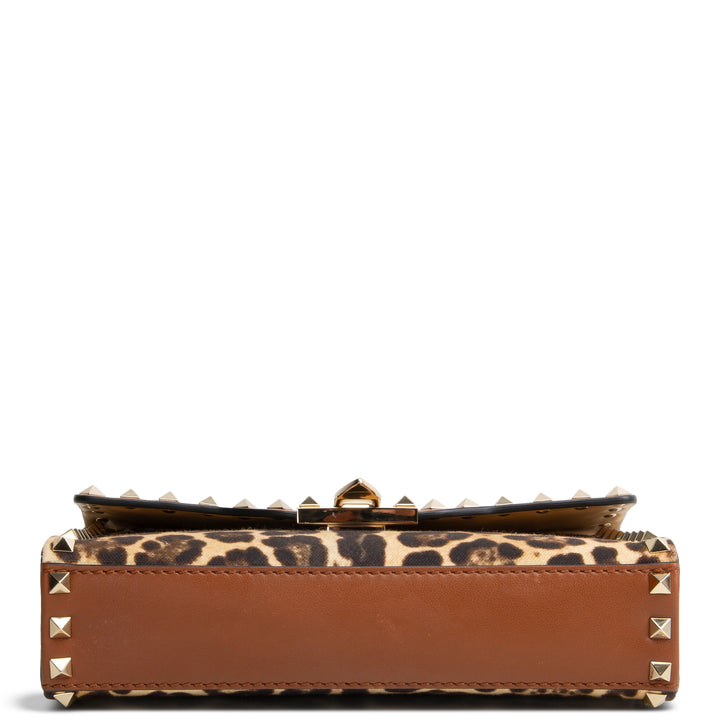VALENTINO Animal Print Rockstud Flip Lock Medium