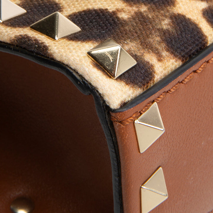 VALENTINO Animal Print Rockstud Flip Lock Medium
