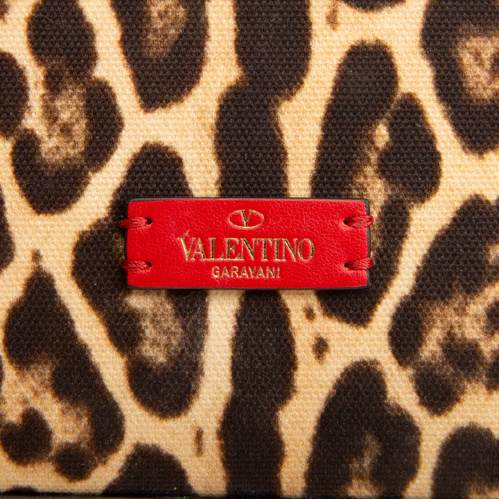 VALENTINO Animal Print Rockstud Flip Lock Medium