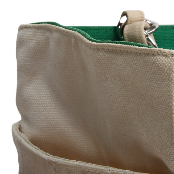 CHANEL Vintage White and Green Quilted No. 5 Tote Bag