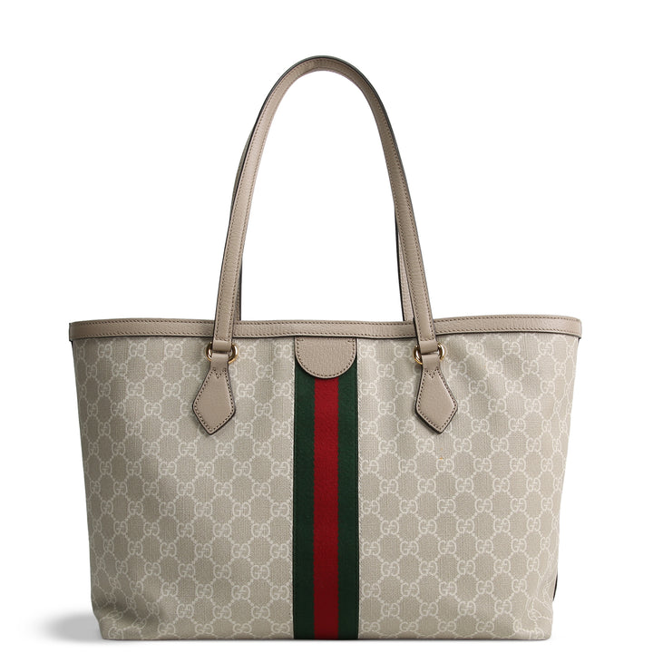GUCCI GG Supreme Medium Ophidia Tote - Cream
