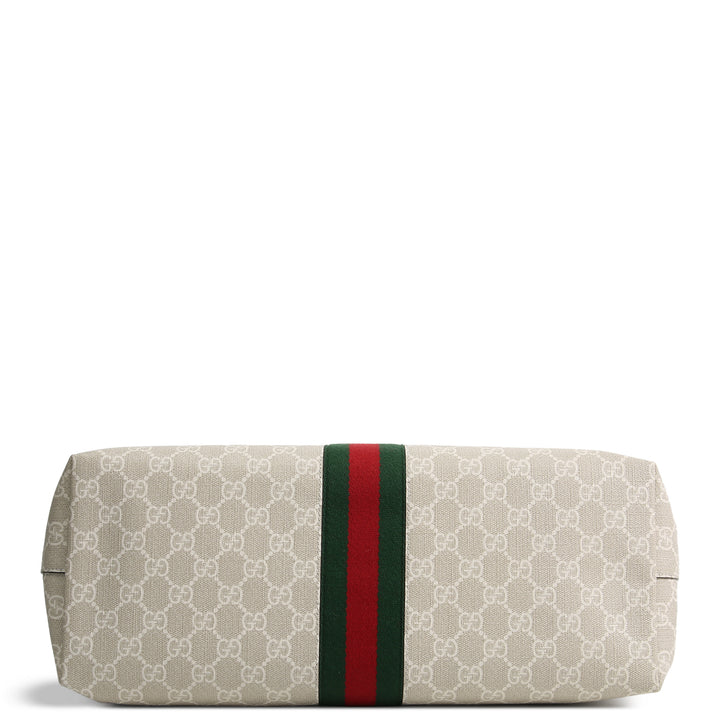 GUCCI GG Supreme Medium Ophidia Tote - Cream