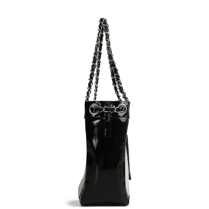 CHANEL Patent Pony Hair Tote - Black/Ivory OUTLET FINAL SALE