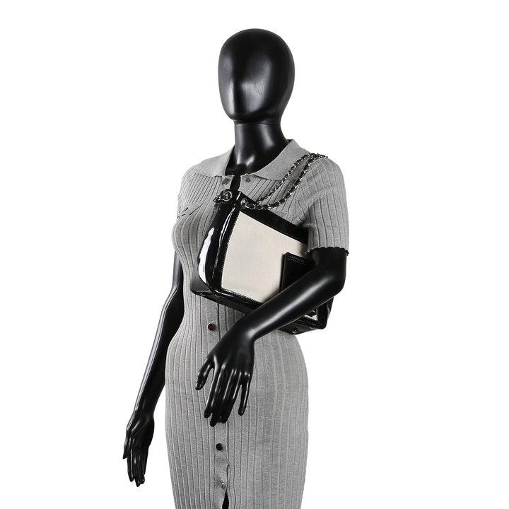 CHANEL Patent Pony Hair Tote - Black/Ivory OUTLET FINAL SALE